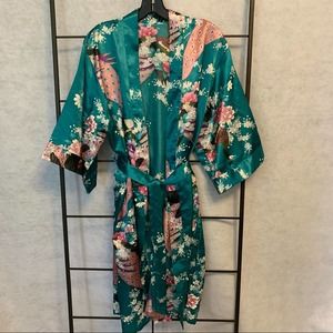 Kimono Robe Peacock Design Women's XL